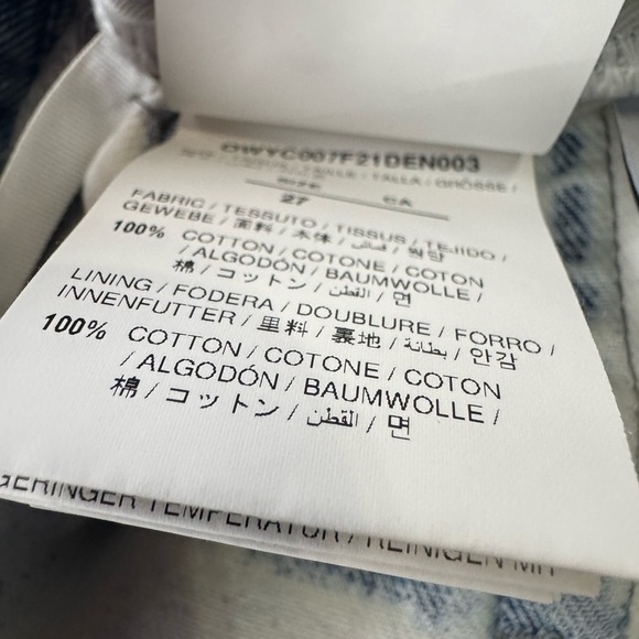 Off-White High Waist Two-Tone Wash Denim Blue Jean Shorts Size 27 New - Picture 9 of 11